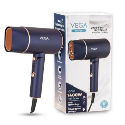 Vega Ionic 1400 Watts Foldable Hair Dryer for Men and Women
