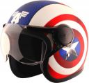 VEGA Jet Marvel Captain America Edition Motorbike Helmet  (Dull White Red)...