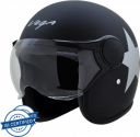 VEGA Jet Star Motorbike Helmet (Dull Black Silver)...