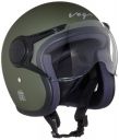 Vega Jet W/Visor Dull Army Green Helmet - L...