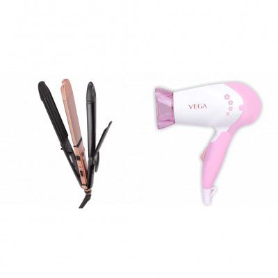 VEGA Keratin 3-in-1 Hair Styler  Straightener Curler 