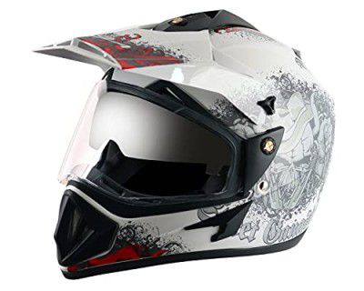 Vega Off Road D/V Gangster White Red Helmet-L