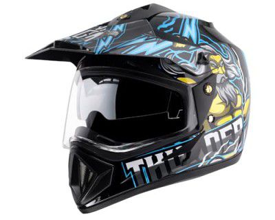 Vega Off Road D/V Thunder Black Blue Helmet -L