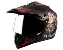 Vega Off Road Gangster Full Face Helmet Dull Black Red, Size: M(57-58 cm)...