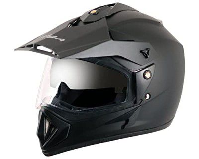 Vega Off Road ISI Certified Matt Finish Full Face Dual Visor with Peak Helmet