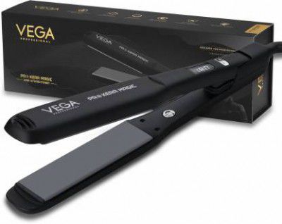 Vega Professional Pro Kera Magic Hair Straightener with, 30 Secs Ultra Fast Heat up, (VPPHS-04) VPPHS-04 Hair Straightener  (Black)