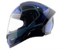 Vega Ranger Crew ISI Certified Gloss Finish Full Face Helmet for Men with Clear Visor-Black Blue-M...