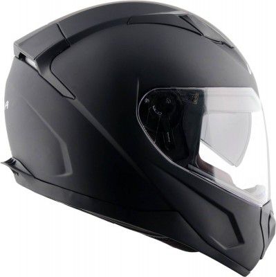 VEGA Rapid DV with Spoiler and Extra Smoke Visor Motorbike Helmet (Dull Black)
