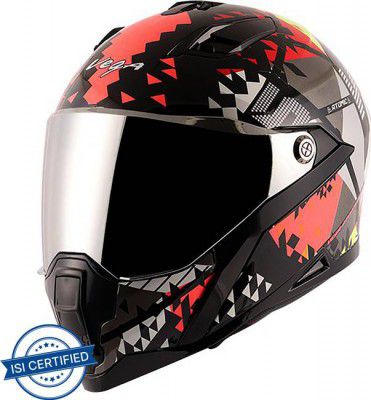 VEGA Storm Atomic Motorbike Helmet (Black, Red)