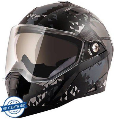 VEGA Storm Atomic Motorbike Helmet  (Black, Silver)