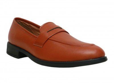Vegan Basics Mens Tan Faux Leather Slip on Moccasins Shoes