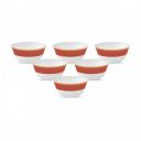 La Opala Diva Sovrana Collection Opal Glass Crockery | Vegetable Bowl 180 ml Set of 6 Regent Red...