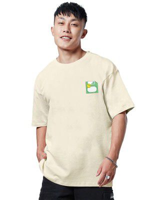 Veirdo® Oversize Loose Baggy Fit Drop Shoulder Cool and Stylish Latest Pocket Print Designs Half Sleeve T-Shirt for Men & Boys