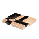 Velavie Interlocking Drawer Organizer for Cosmetic, Makeup, Lipstick, Makeup Brush, Skin Care Products Storage Box, Plastic Trays For Vanity- Set of 8, Brown&Beige...