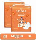 VELORA Dry Feel XL 80 Pads Straight Sanitary Pads for Women & Girl (40 Pads each-280MM) Sanitary Pad  (Pack of 80)...