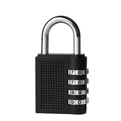 VENEKETY Portable Luggage Lock Digit Code Number Padlock Sliding Combination Travel Number Lock for Suitcase, Backpack, Lockers, Cabinet, Briefcase, Travel Bag, Gym, Laptop, Baggage Bag | Zinc (Black)