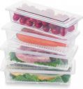 VENSWISE 4 pcs Storage Boxes with Removable Drain Plate and Lid Stackable - 1800 ml Plastic Fridge Container  (Pack of 4, Clear)...