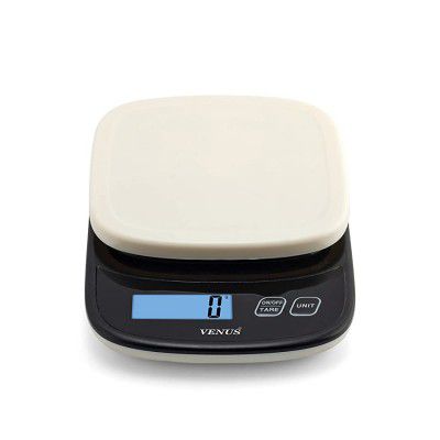 Venus Digital Kitchen Weighing Scale & Food Weight Machine for Health, Fitness, Home Baking & Cooking Scale, 2 Year Warranty & Battery Included (Weighing Scale Without Bowl)