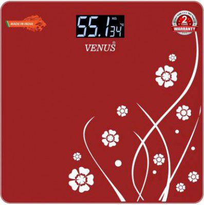 Venus Electronic Digital Personal Bathroom Weight Machine upto 180 kg Weighing Scale  (Red)