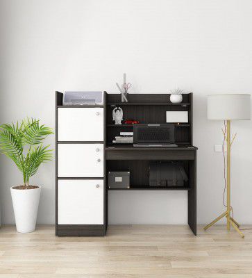 Venus Study Table | Engineered Wood | Stylish & Durable | Free Standing, Knock Down | Multipurpose | Wenge & Frosty White Finish | 3 Years Warranty