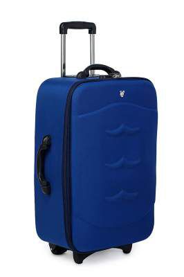 Verage Milan 59 cm Blue HD Polyester Cabin Carry On Trolley 2 Wheels Soft Sided Suitcase Luggage