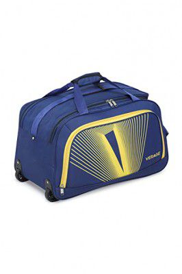 Verage Rome 60 cm Polyester Light Weight Travel Duffle Bag with Telescopic Trolley, Bottom Lugs and 2 Wheel ( Blue , 22 Inch)