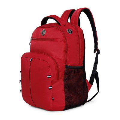 Verage V-Lite Global Red 30 Liters Water Repellant 17.5" Laptop Backpack With Rain Cover