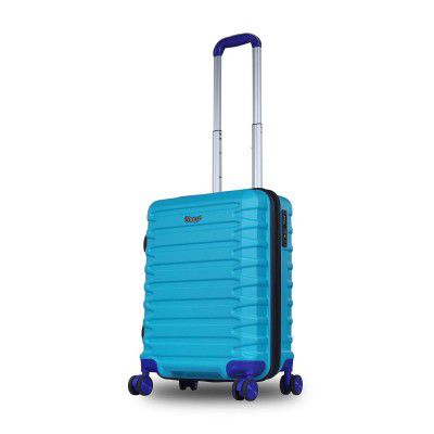 Verage Warpath 56 cms Aquarius Teal Carry-On Hard Sided Trolley Bag Suitcase Travelling Spinner Luggage with Anti-Theft Zippers