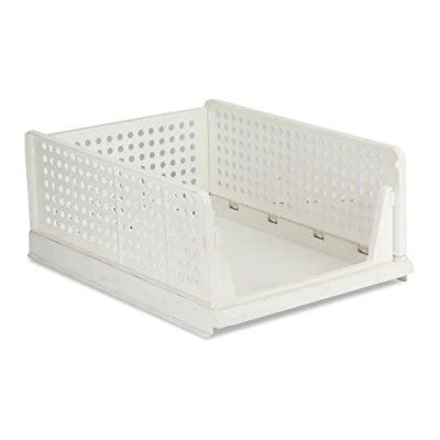 VERAT Plastic Foldable & Stackable Organizers Rack, Drawer, Shelf Storage Container For Home Wardrobe & Cupboard (Large (Pack of 1) Rectangular