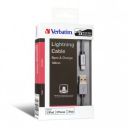 Verbatim 120 cm Step-up Lightning cable Grey (Lightning 8-pin devices); 42.2 Inch...