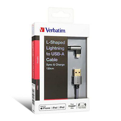 Verbatim Lightning Cable L-Shaped 120cm Grey