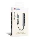 VERBATIM USB HUB 2.0 4X USB-A Ports - Grey...