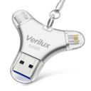 Verilux® Pendrive 64 GB 4 in 1 C Type Pendrive with Light-Ning, Micro USB, USB A, Type-C Interface Mini Hangable Pendrive for iOS & Android Compatible with iPhone, Ipad, Android, Pc and More Devices...