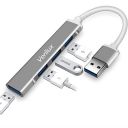 Verilux USB Hub 3.0 for PC, 4-Port High Speed USB Hub with Aluminium Shell, USB Port Hub 3.0 Compatible for PC, MacBook, Mac Pro, Mac Mini, iMac, Surface Pro, XPS, PC...