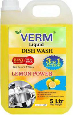 vermliquids Dish Cleaning Gel Non Acidic Dishwashing Detergent Dish Cleaning Gel Dish Cleaning Gel (Lemon, 4900 ml)