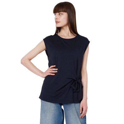 VERO MODA Women's Cotton Blend Regular Fit T-Shirt