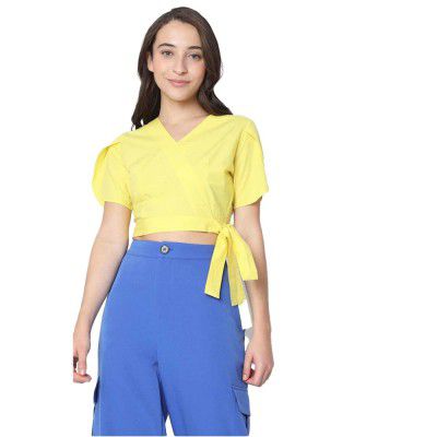 VERO MODA Women's Cotton Regular Fit Top