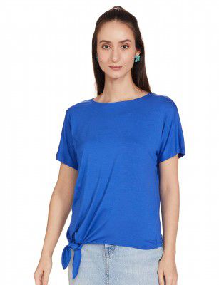 VERO MODA Women's Polyester Solid Straight T-Shirt