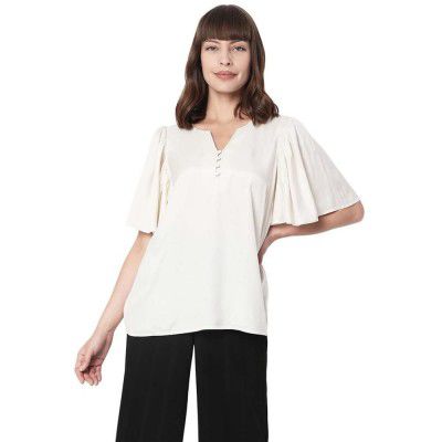VERO MODA Women's Rayon Blend Regular Fit Top