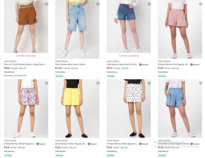 Vero Moda Womens Shorts Starts At ₹319