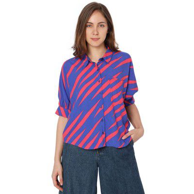 VERO MODA Women's Straight Fit Collar Neck Shirt