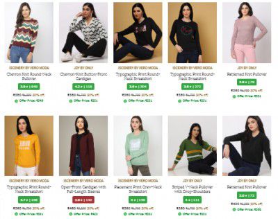 Ajio : Vero Moda Women's Sweatshirt Upto 60% off Starting at ₹800