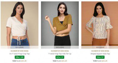 Ajio : Vero Moda Women's T-shirts & Tops Upto 85% Off | Starts At Rs 172