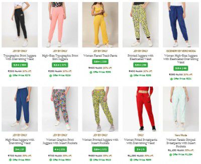Ajio : Vero Moda Women's Trackpants Upto 85% Off Starting at ₹300