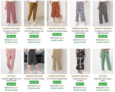 Ajio : Vero Moda Women's Trousers Upto 85% off Starting at ₹255