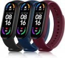 VEROX Adjustable Band Strap Compatible with Mi Band 5 Strap & Mi Band 6 Strap Smart Band Replacement- Set of 3(Black, Navy Blue,Red Wine)...