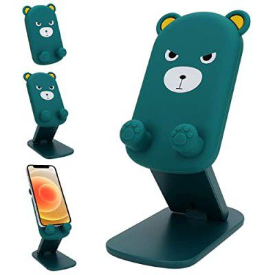 VEROX Cartoon Universal Mobile Holder for Desk Tabletop Mobile Stand - Green Angry Bear