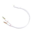 VEROX Gold Plated 2 Male to 1 Female 3.5mm Jack Headphone Earphone Audio Mic Y Splitter Cable for Pc Laptop (White)...