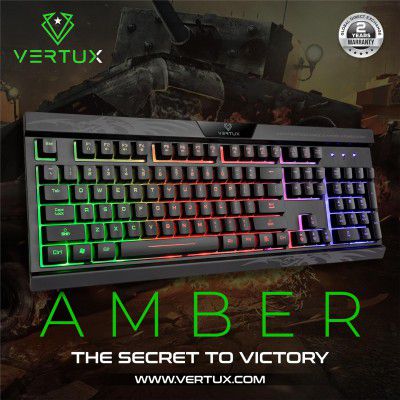 Promate Vertux Promate Gaming Keyboard, Wired USB Gaming with Vibrant Rainbow Backlit