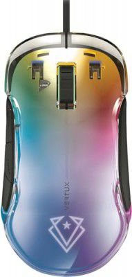 Vertux Phoenix Gaming Mouse | Transparent Top Cover | 12000 DPI Optical Sensor for High Precision | Non-Slip Grid | 5 Programmable Buttons | 20 Million Clicks | 1000 Hz Polling Rate